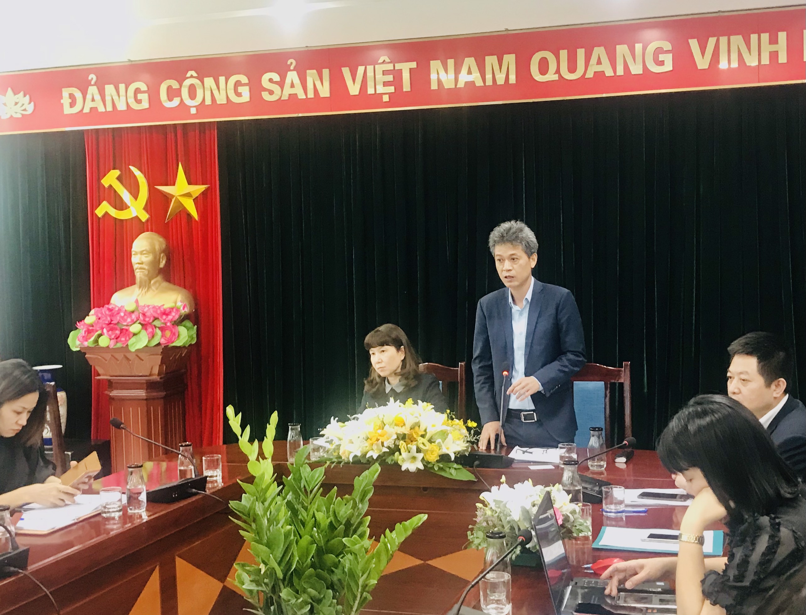 Giám đốc HPA Nguyễn Gia Phương phát biểu tại họp báo